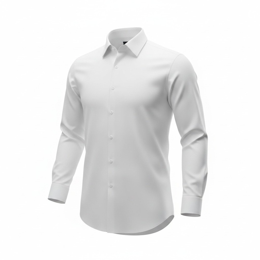 Enro Ultra Poplin White Dress Shirt Men's 18.5 35-36 Tall Long Sleeve Button Up